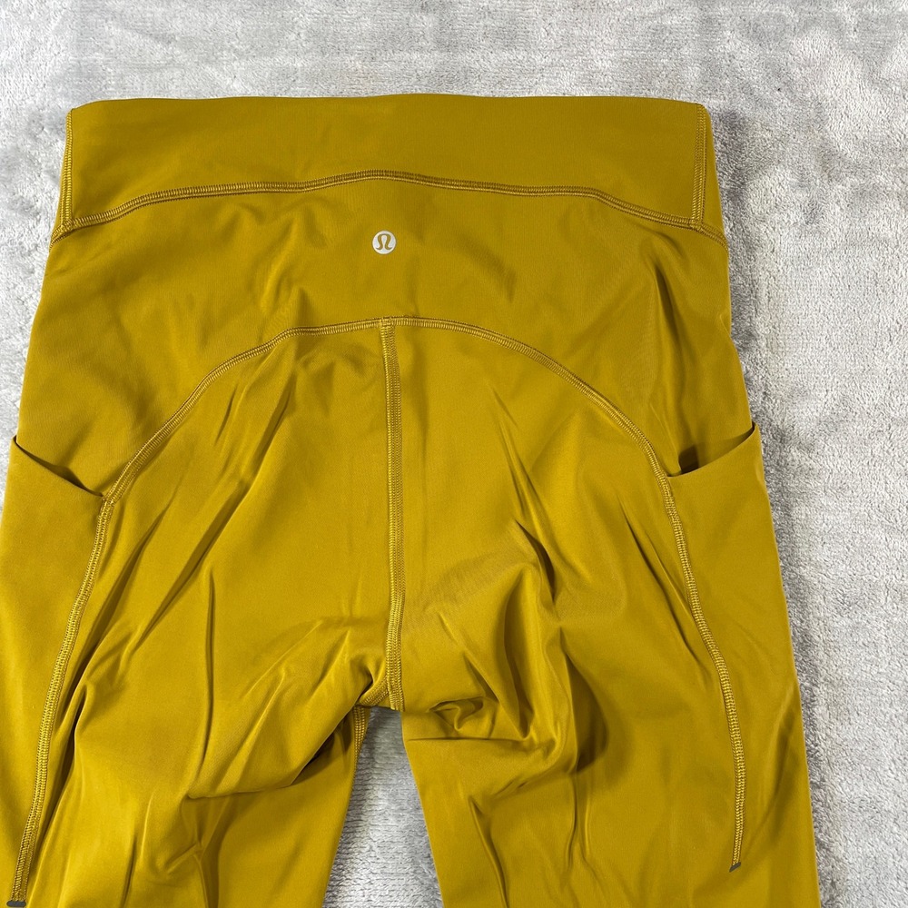 Lululemon Power Thru High-Rise Tight 25" Leggings Womens 10 Gold Spice Train Gym - Picture 9 of 11